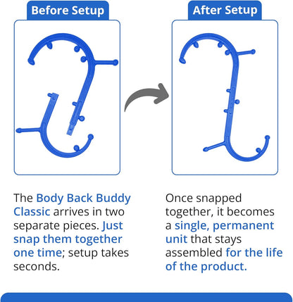 Body Back Buddy Classic USA Made FSA Eligible Handheld Massage Cane - Full Body Trigger Point Tool for Deep Tissue Pain Relief - Dual Hooks for Back, Shoulder, Neck - Manual Back Massager (2.0 Black)