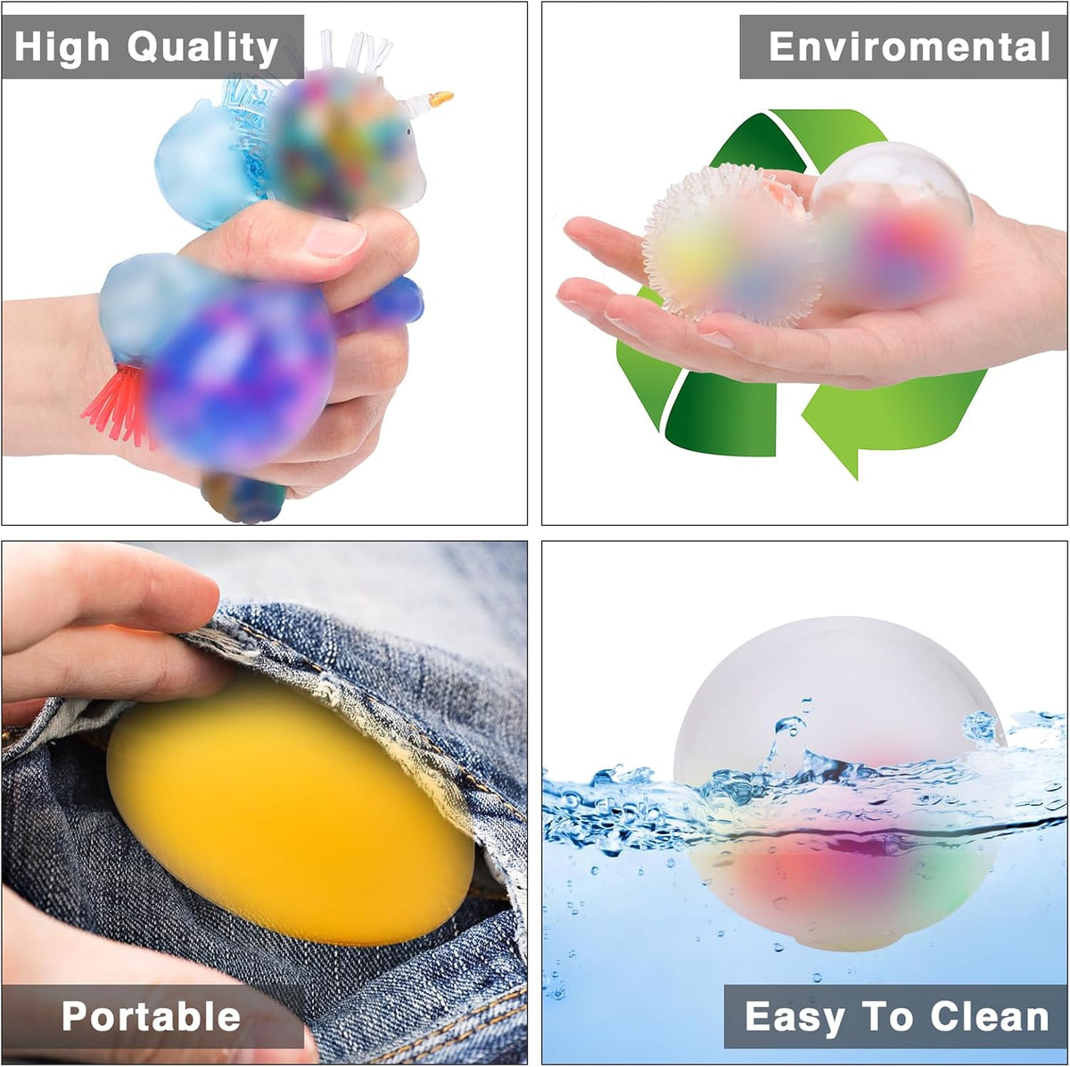36 Pack Stress Balls, Squishy Balls, Squishy Fidget Stress Relief