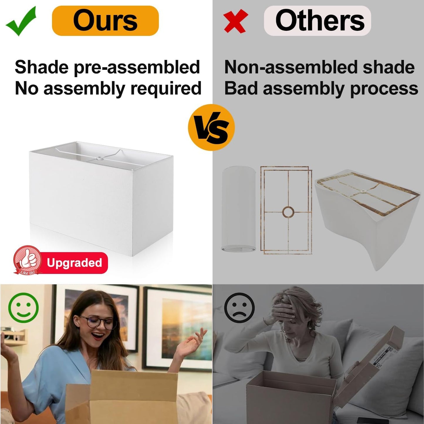 21" Touch Bedside lamps with 2 USB & AC Outlets, 3-Way Dimmable Bedside Table Lamps Set of 2 for Bedroom Living Room Office Reading, Gray Shade Lamps for Night Stands, 5000K LED Bulbs Included
