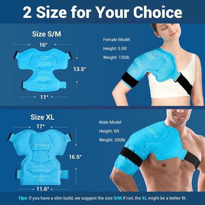 Comfytemp Shoulder Ice Pack Rotator Cuff Cold Therapy Wrap, FSA Eligible HSA, Gel Packs for Injuries Reusable Hot Cold Compress Shoulder Brace for Pain Relief, Men Women Recovery Item (Large/X-Large)