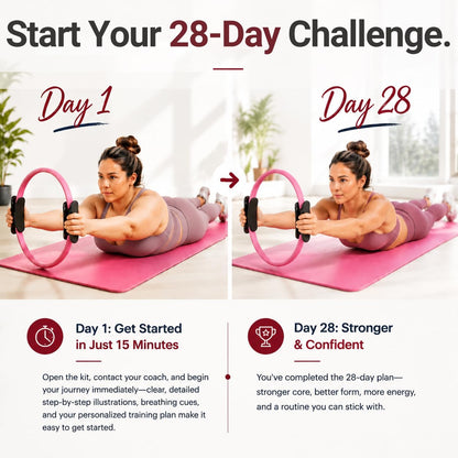 Chobokiang Pilates Kit for Women, Home Workout Equipment Set with Ring, Ball, Resistance Bands, Core Sliders & Ankle/Wrist Weights, Pilates Essentials Kit for Full Body Sculpt, Fat Burn & Beginners