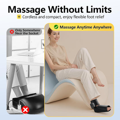 Comfytemp Portable Air Compression Foot Massager with Heat, Fathers Day Dad Gift for Men, FSA Eligible HSA, Cordless Ankle Compression Boot for Circulation and Pain Relief (1 Pack, Fits Size 6 to 10)