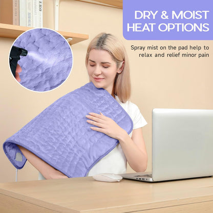 Heating Pad for Period Cramps, Heating Pad for Back/Neck/Shoulder Muscle Pain, 6 Heating & 4 Timer Setting, Auto Shut Off, Dry/Moist Heat & Machine Washable, Birthday Christma s Gifts for Women Mom