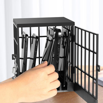 Gemaxvoled Cell Phone Jail-Phone Cage with Lock and Key, Phone Lock Box, Cell Phone Locker for Classroom/Family
