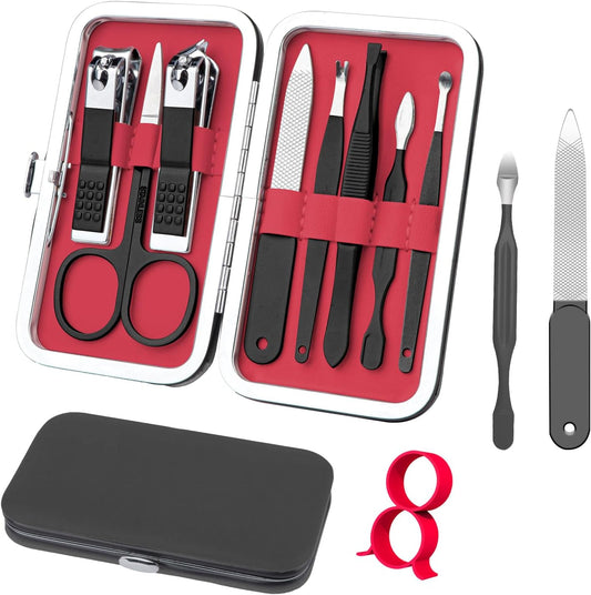 Manicure Set 8 in 1 Nail Clipper Set,RedFlow Nail Clippers,Fingernail & Toenail Clippers,Manicure Tools,Pedicure Tools,Suitable for Travel Manicure Kit,Nail Set Kit with Everything Profe (Blue)