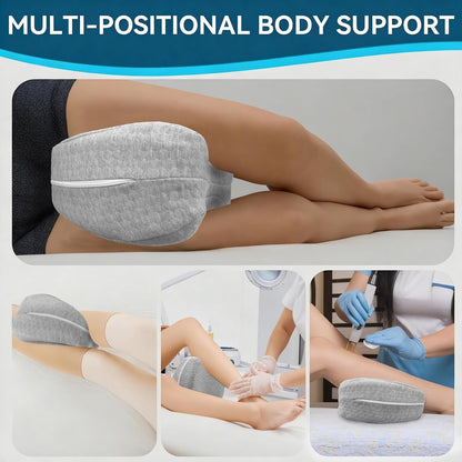 QISHFEN Knee Pillow for Side Sleepers Hip Pain Memory Foam - Leg Pillow for Side Sleeping Back, Sciatica, Knee Pain Relief - Side Sleeper Pillows with Washable Cover (1 Pack)
