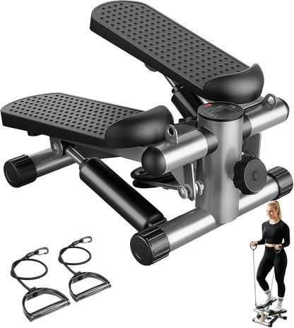 Compact Mini Stair Stepper with Resistance Bands for Home Fitness, 300 LBS