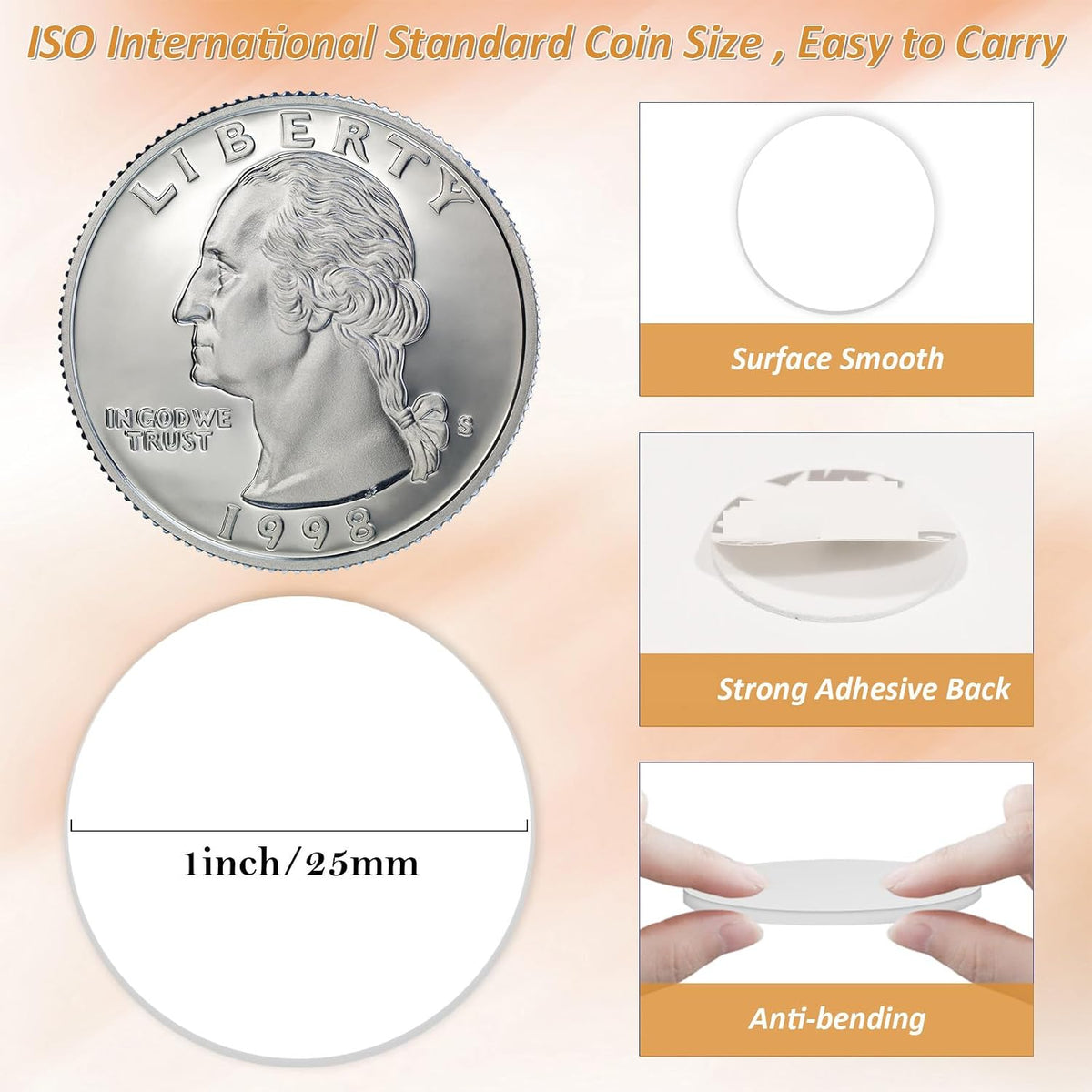 25mm Round NFC Tags NTAG215 NFC Coin Tags with Adhesive Back