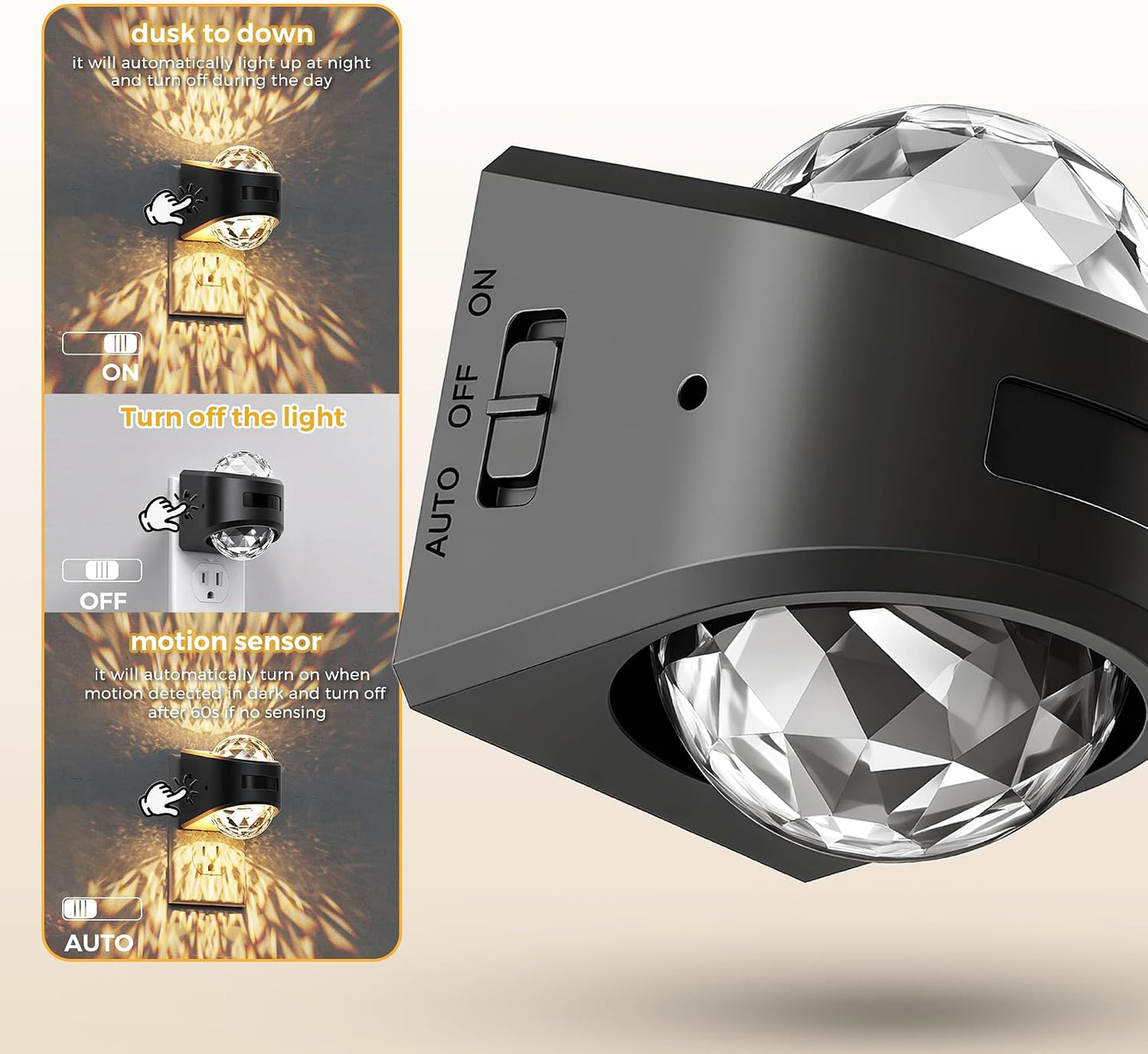 L LOHAS LED Night Light,Projector Night Light with Dusk to Dawn Sensor
