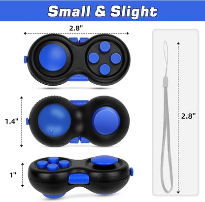 Original Fidget Toy Game, Rubberized Classical Controller Fidget Concentration Toy with 8-Fidget Functions and Lanyard - Excellent for Relieving Stress and Anxiety