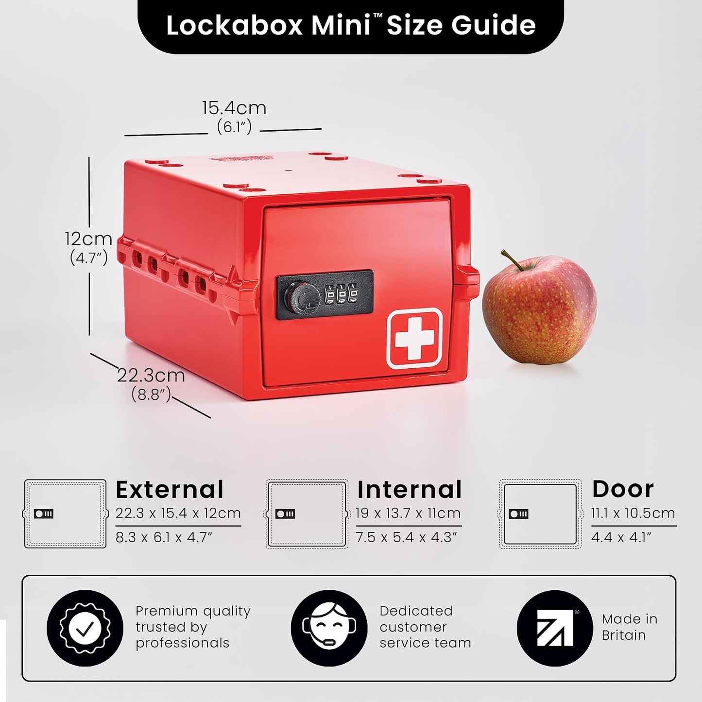 Lockabox Mini™ | Small Lock Box with Combination Lock (Half Letter Sized) | Mini Lockable Box for Small Medicines, Snacks & Mobile Phones | External Size 8.8 x 6.1 x 4.7 Inches (Crystal)