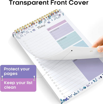 Taja To Do List Notepad - To Do List Notebook for Work with 52 Sheets, 9.8" x 6.5", Undated Daily Planner Perfect for Daily Tasks and Goal Setting, Notepad Suitable for Office, Home & School - Violet Dream