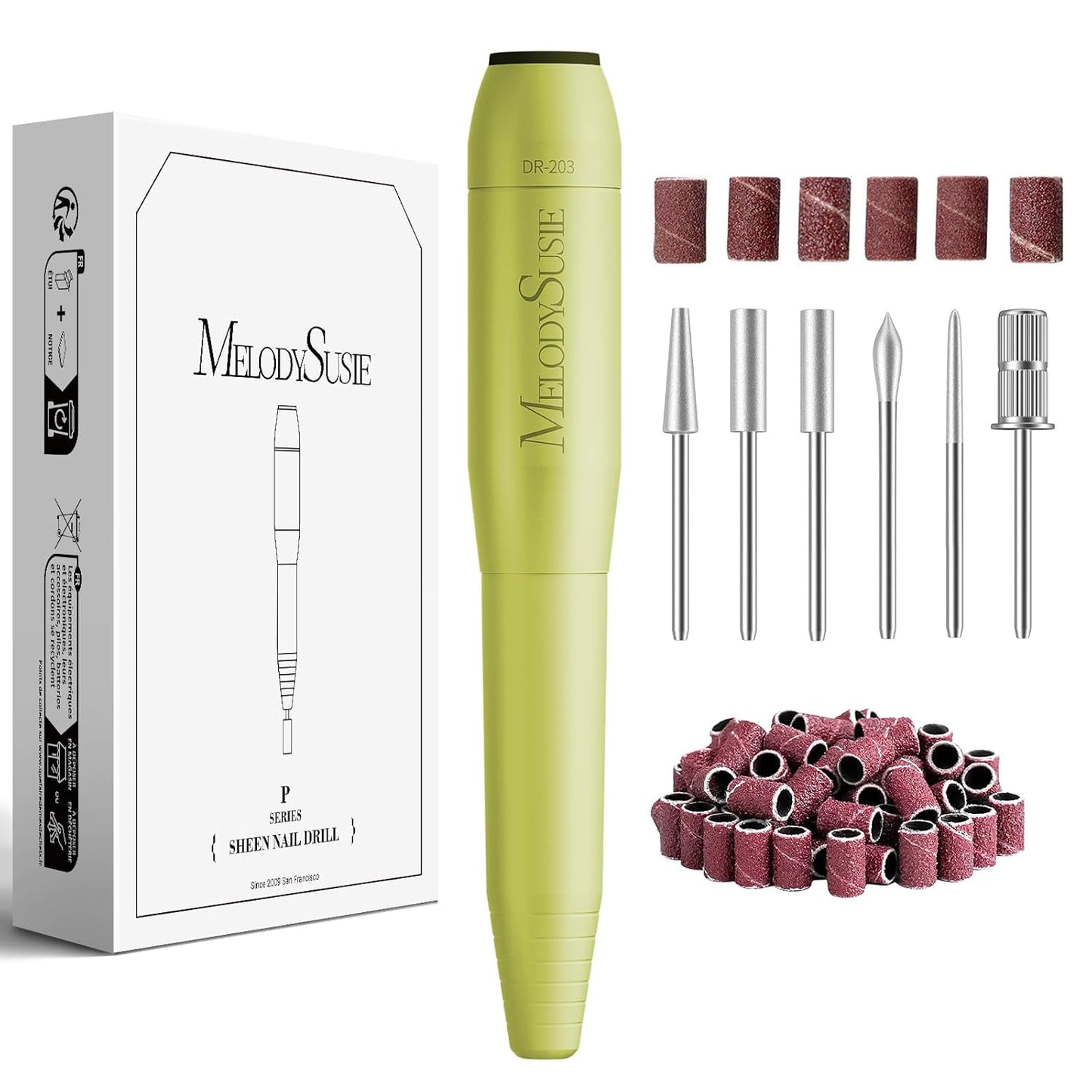 MelodySusie Pen-Shaped Portable USB Nail Drill, PC120I 20000RPM Electric Nail File with Compact Design for All Nail Care, Manicure Polishing, Shaping & Gel Removal at Home for Beginners