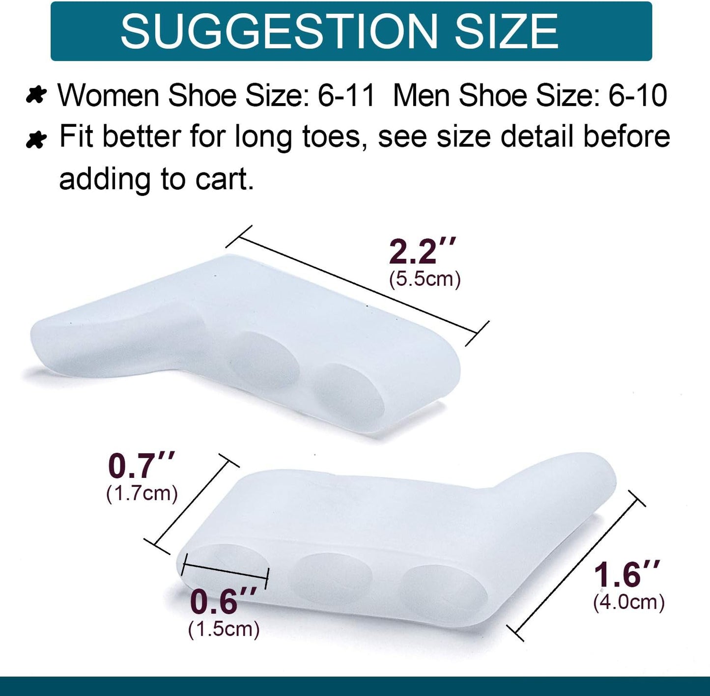 Povihome 10 Pack Pinky Toe Separator and Protectors for Overlapping Toe, Curled Pinky Toes - Spacers for Morton's Neuroma Pain Relief