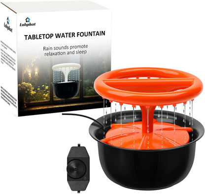 Tabletop Fountains Indoor, Great Gift for Christmas, Small Desk Waterfall Fountain for Living Room/Office Zen/Home Décor, Aluminum Die Casting Pot, Green