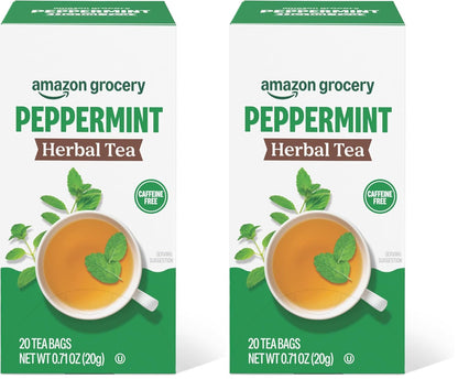 Amazon Grocery, Peppermint Herbal Tea Bags, 20 Ct