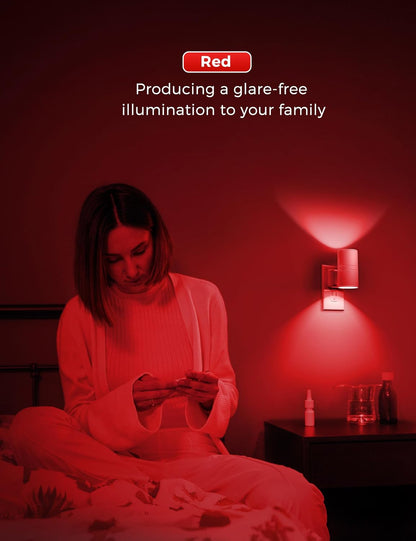 L LOHAS LED Night Light, Amber Nightlight, Dimmable Night Light 100LM, Light Sensor, Yellow Nightlight, Sleep Light for Kids, Soft & Warm Light for Bedroom, Hallway, Bathroom, 2 Pack