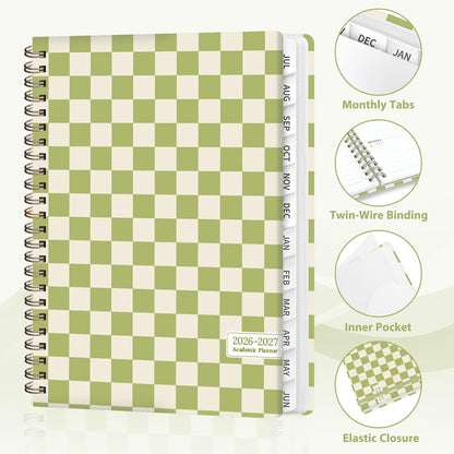 Planner 2026-2027, Weekly and Monthly Calendar Planner, JUL 2026 - JUN 2027 | A5(6.3'' x 8.5''), Hardcover, Agenda Book, Sprial Bound, Inner Pocket, Office and School Use