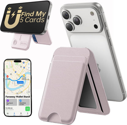 TWZKG for MagSafe Wallet, Works with Apple Find My,5 Card Holder with Stand