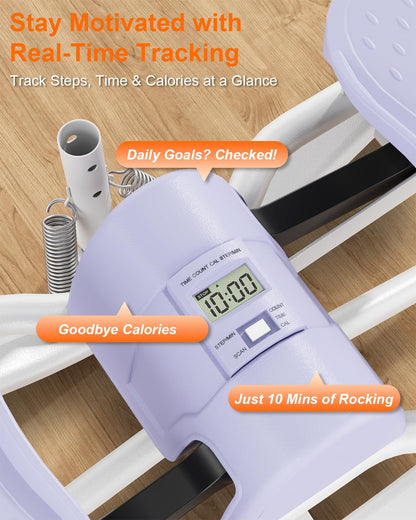 Rocking Steppers for Exercise at Home, Rocker Stepper Side to Side with Resistance Bands & Handlebar for Full Body Workout, Low-Impact Lateral Stepper Exercise Machine with Digital Monitor