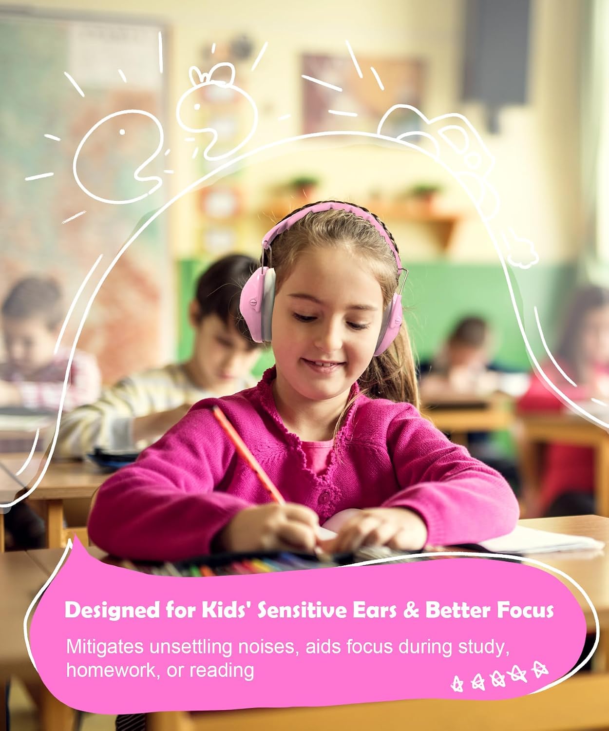 PROHEAR 032 Kids Ear Protection – Ear Muffs for Noise Reduction, 25NRR Noise Cancelling Headphones for Kids,Toddlers, Autism, Sensory Use, Hearing Protection – Orange