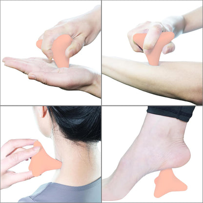 Manual Trigger Point Massage Tool. Small Massager Ball for Deep Tissue Myofascial Release Physical Therapy Foot Plantar Fasciitis Pain Relief Muscle Knot Psoas Hip Flexor Iliacus Release 3×2.6″(Blue)