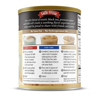 Caffe D'Vita Spiced Chai Latte Mix - 1 Lb Can, 6-Pack