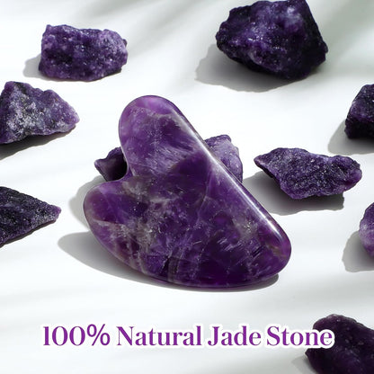 rosenice Gua Sha Facial Tools Guasha Tool Gua Sha Jade Stone Manual Massage Sticks for Jawline Sculpting and Puffiness Reducing for Face Body Tensions Reduce Festive Gifts
