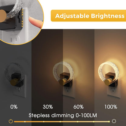 L LOHAS LED Night Light, Dimmable Night Lights Plug into Wall, Automatic Night Lights Plug in with Auto Light Sensor,Adjustable Brightness Amber LED Night Light, for Bedroom Hallway Home Decor