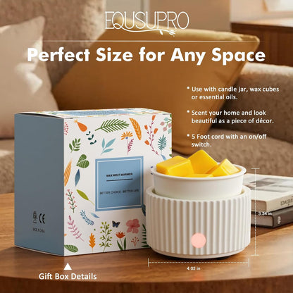 EQUSUPRO Wax Melt Warmer for Scented Wax Melts 3-in-1 Electric Ceramic Candle Wax Warmer Burner Fragrance Wax Melter for Home Office Bedroom Gift & Decor (Leaf)