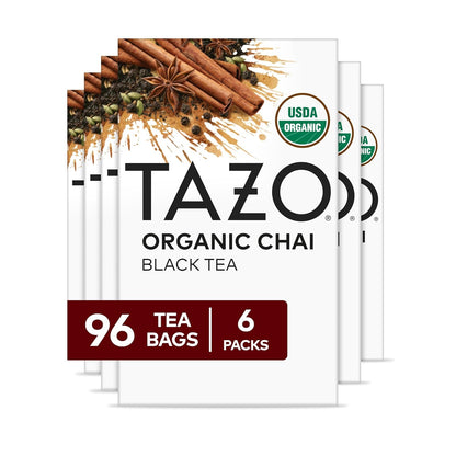 TAZO Organic Chai Black Tea Bags, 96 Total Tea Bags (16ct - Pack of 6)