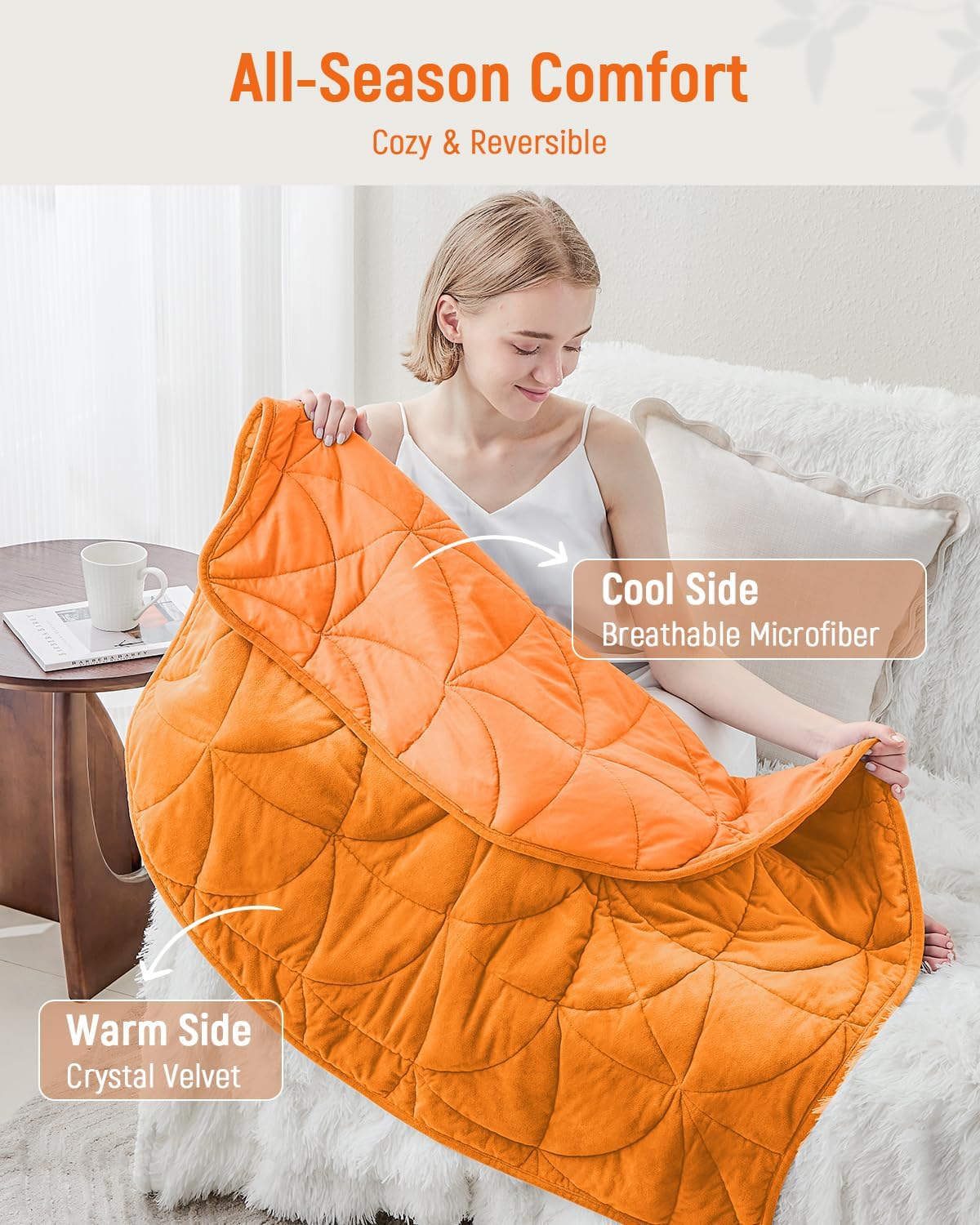 Weighted Lap Blanket 7 lbs for Adults, Luxury Soft Small Weighted Blanket, Compact Portable Weighted Lap Pad for Relaxation, Sleeping, Travel, All-Season Use, Forest Green, 40" x 52"
