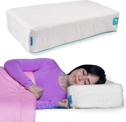 Pillow Cube Ice Cube - 5" Cube Pillows for Side Sleepers, Cooling Memory Foam Pillows for Neck and Shoulder Pain - King, Queen, Twin 24"x12"x5"