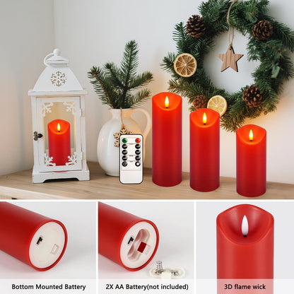 24 Pcs LED Flameless Candles with Remote, 3D Flickering Flame & LED String Lights, Acrylic Clear Cylinder, Timer Function, Romantic Ambience for Home Decor, Party, Wedding (Ivory).