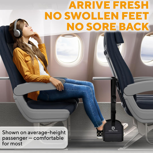 Delfori Foot Hammock for Plane Travel, Foot Sling for Airplane Travel