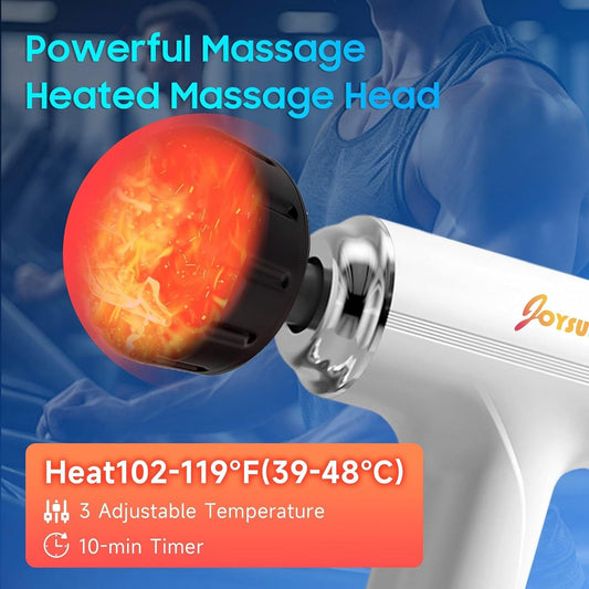 Massage Gun with Heat, Powerful Warming Massage, Home & Travel,White