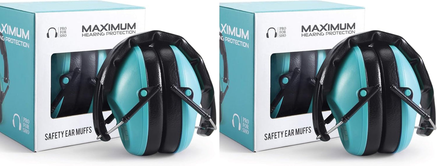 Pro For Sho 34dB NRR Hearing Protection Ear Muffs – Highest NRR Compact Design Ear Protection for Loud Events & Sensory Use