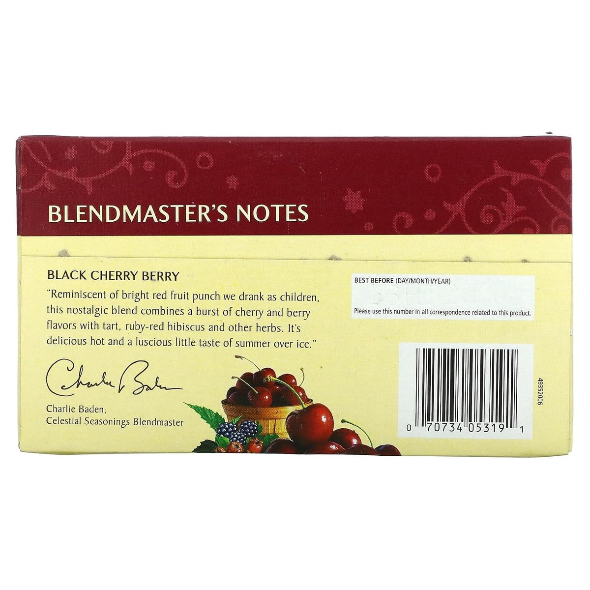 Celestial Seasonings Black Cherry Berry Tea Bags, 20 Count (Pack of 2)