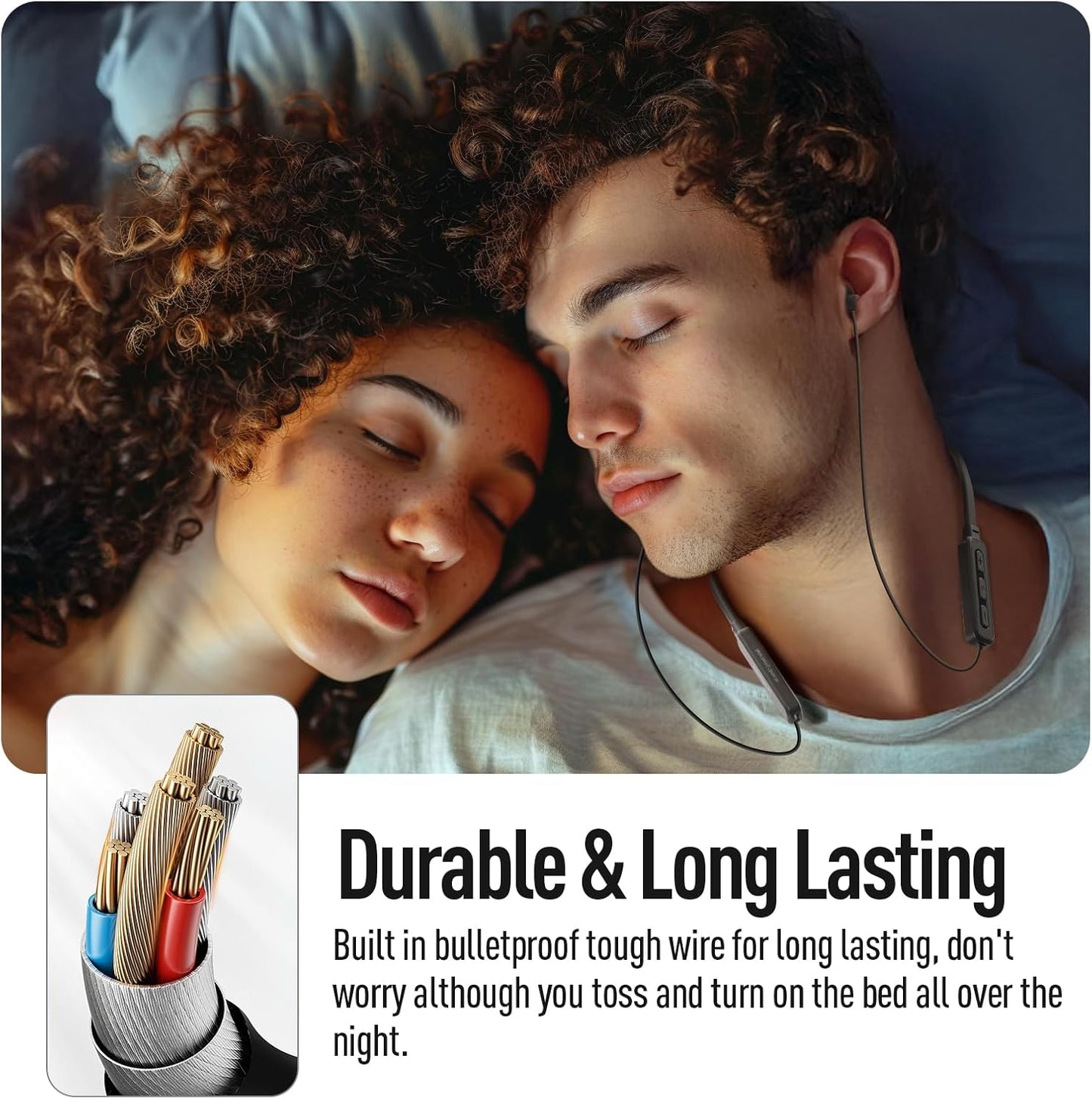 Hearprotek Wireless Headphones, Bluetooth 5.4 Sleep Soft and Lightweight in-Ear Earbuds for Sleeping, 25+Hour Playtime, Ideal for Side Sleepers, Relaxing, Meditating
