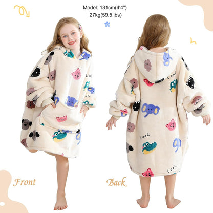 Aemilas Wearable Blanket Hoodie - Warm Sherpa Blanket Sweatshirt as Gifts for Adult Women Mom Men, One Size Fits All