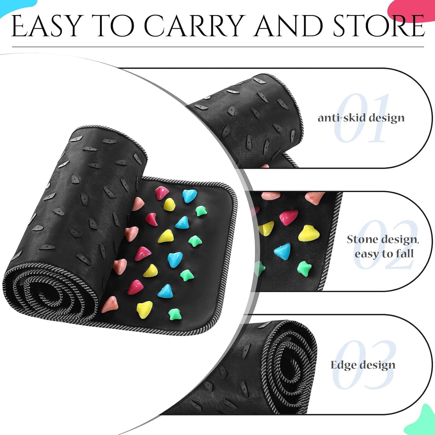 TrelaCo Foot Massage Mat Reflexology Walk Stone Road Foot Massage Acupoint Mat for Acupressure Relaxes for Long Sitting Elderly Students and Office Workers (13.78 x 13.78 Inches)