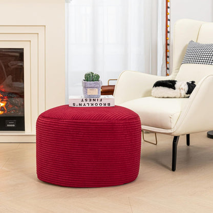 Round Pouf Ottoman 20 x 20 x 14 Inches Boho Poof Home Decor Floor Pouffe Ottoman Foot Rest for Couch Sofa Bean Bag Chairs Living Room Bedroom (Green)
