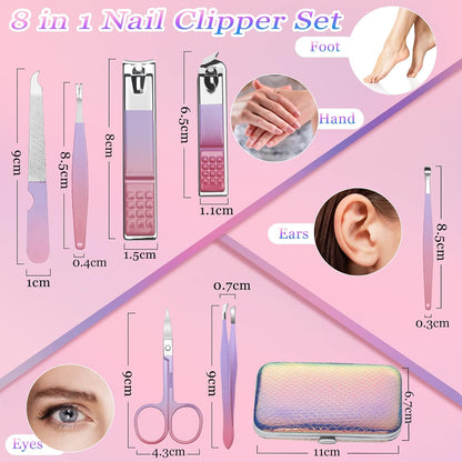 Manicure Set Men Finger and Toe Nail Clippers Set Professional Manicure Pedicure Kit with Travel Case Personal Care Tools Accessories Nail Grooming Kit Gifts for Men Women Father Mother