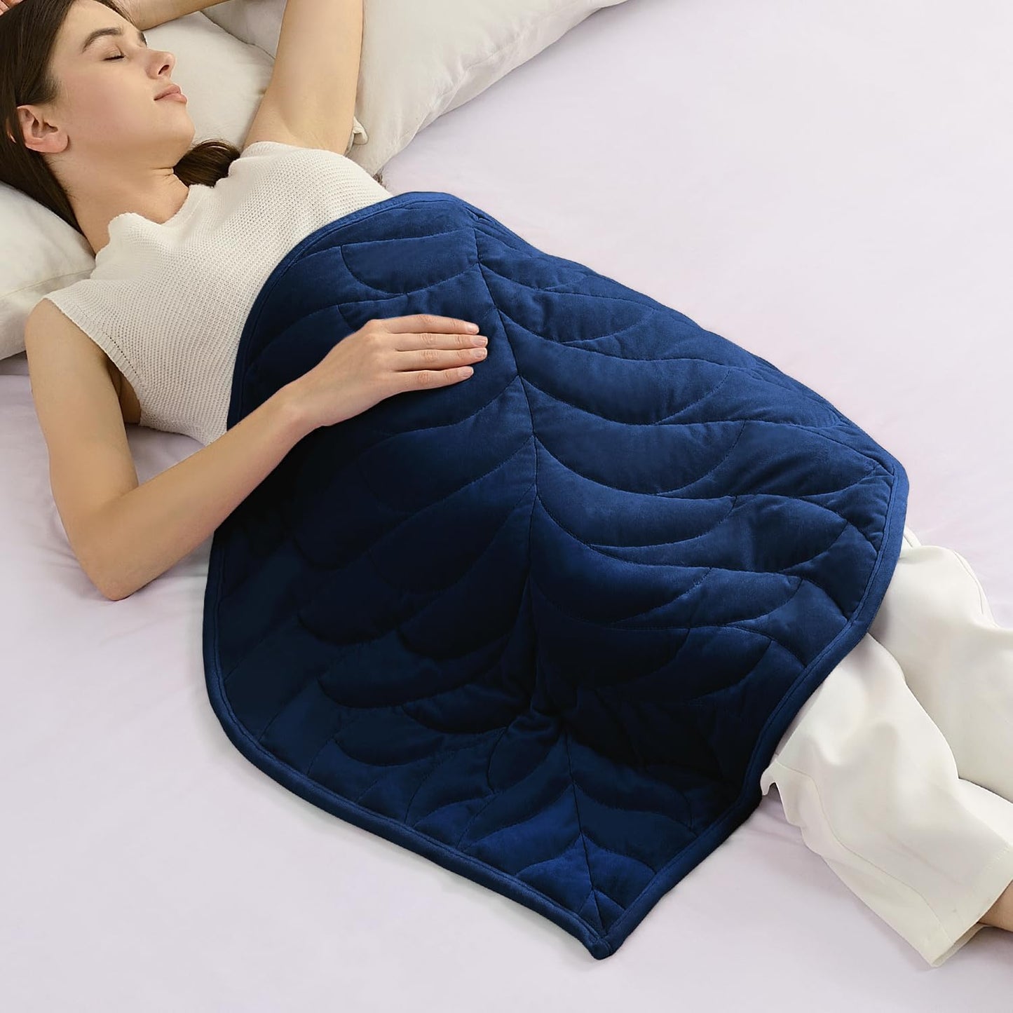 Kaisa Weighted Lap Blanket 7 lbs 41" x 53", Cozy Luxury Crystal Velvet Small Weighted Blanket for Adults, Portable Travel Weighted Blanket for Relaxation, All-Season Blanket, Machine Washable, Green