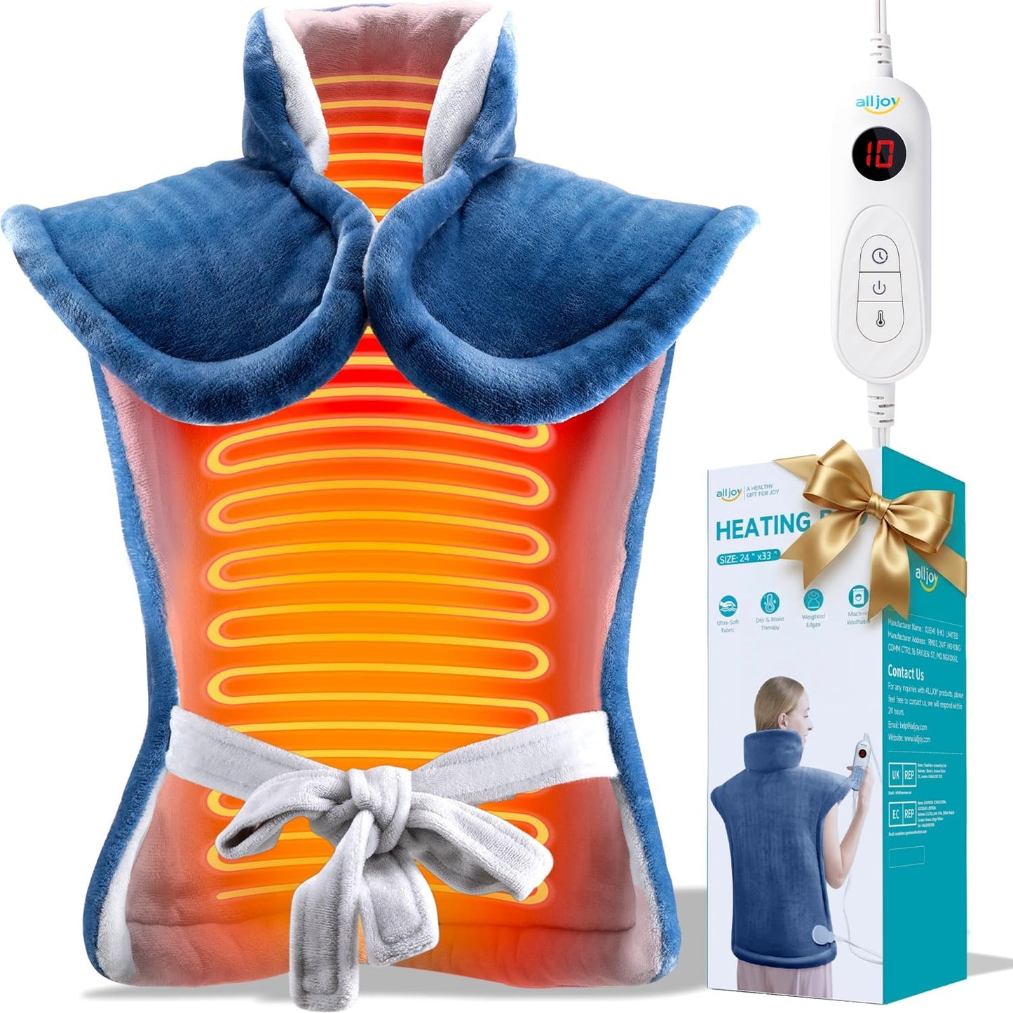 ALLJOY Heating Pad for Neck and Shoulders and Back Pain Relief
