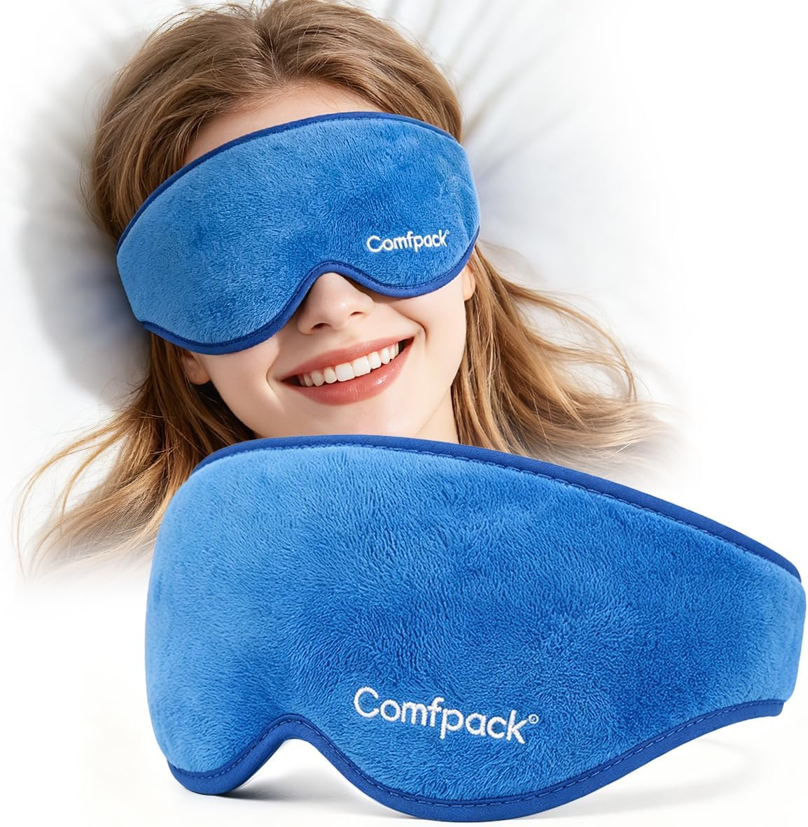 Comfpack Warm Compress for Eyes - Removable Microwavable Eye Mask with Moist Heat for Dry Eyes, Blepharitis & MGD, Chalazion, Remove Styes, Sinus Relief, Eye Heating Pad, Gift for Women Men