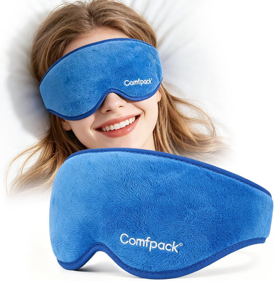 Comfpack Warm Compress for Eyes - Removable Microwavable Eye Mask with Moist Heat for Dry Eyes, Blepharitis & MGD, Chalazion, Remove Styes, Sinus Relief, Eye Heating Pad, Gift for Women Men