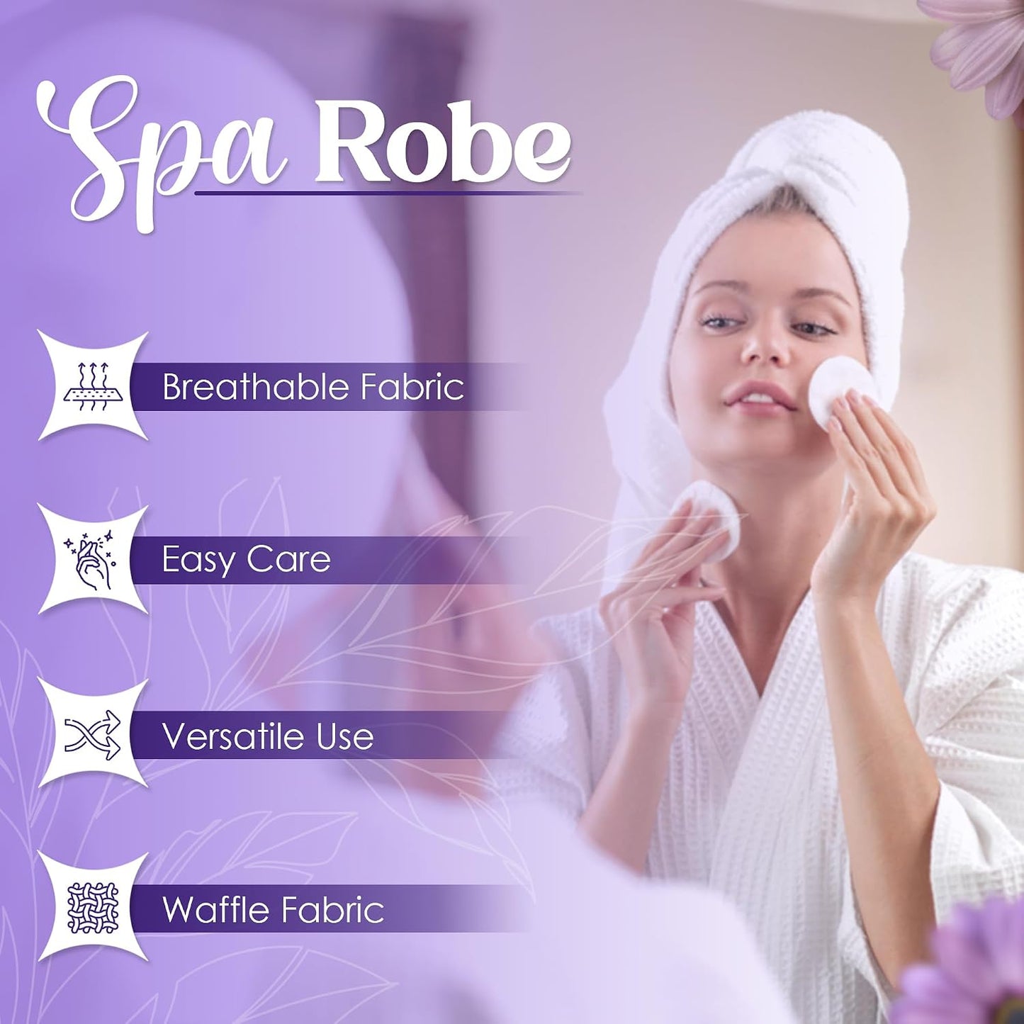 Waffle Knit Lightweight Kimono Spa & Bath Robes for Women and Men - Quick Dry - Soft
