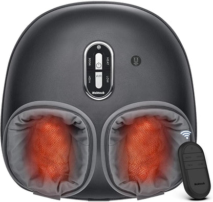 Nekteck Foot Massager with Heat: 2026 Upgraded Remote Control Shiatsu Feet Massager for Plantar Fasciitis, Deep Kneading Therapy Air Compression Massage Tools for Foot Health Men Women