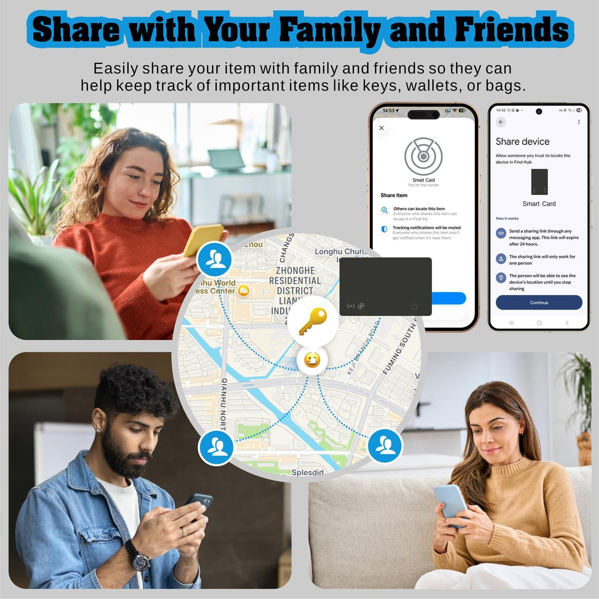 Reyke 2026 New Wallet Tracker Card-2 Pack for iOS & Android, Tracking Card